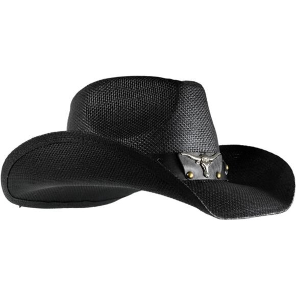 Western Outback Cowboy Hat Men's Women's Style Classic Straw Western Cowgirl Hat - Picture 2 of 7